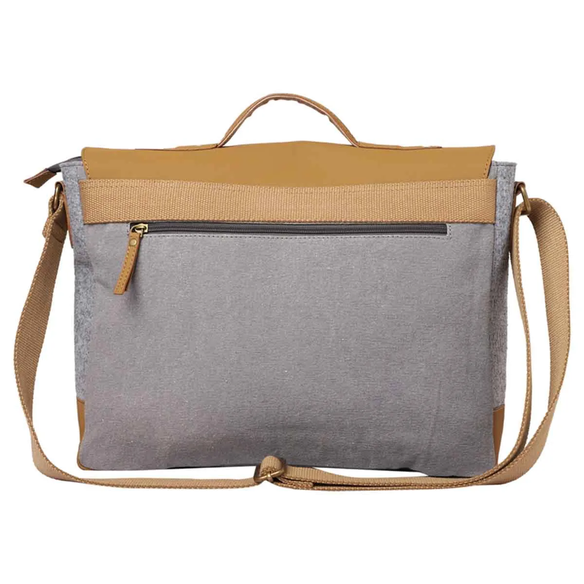 Mona B - Unisex Canvas Messenger Crossbody Laptop/Tablet/MacBook Bag: Arctic Light Grey