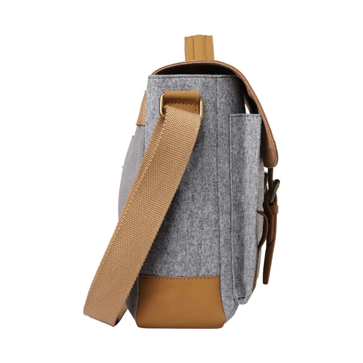 Mona B - Unisex Canvas Messenger Crossbody Laptop/Tablet/MacBook Bag: Arctic Light Grey