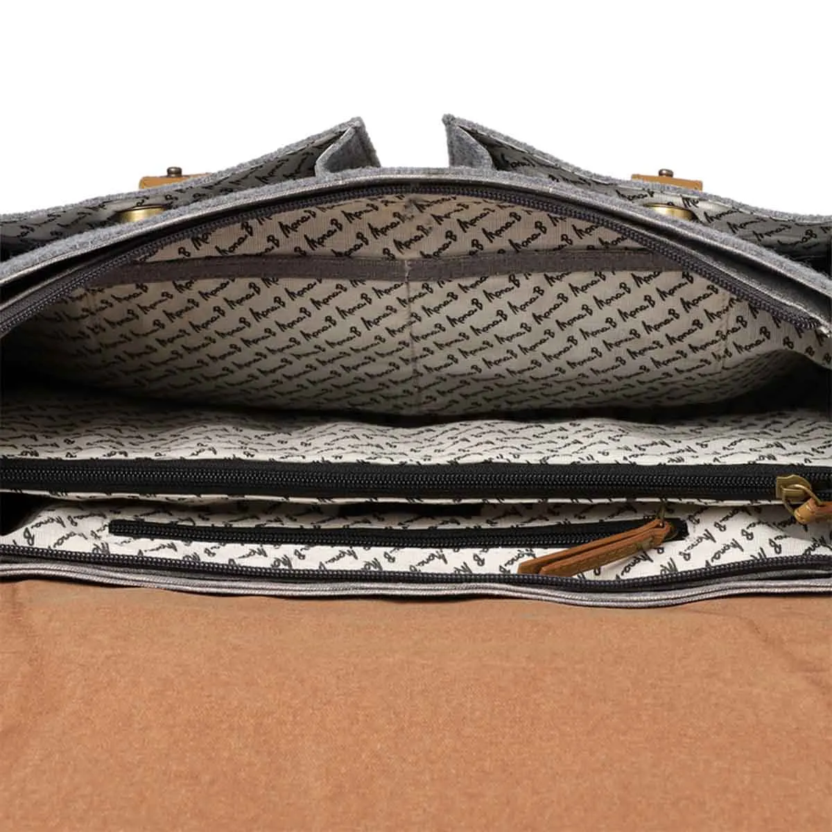 Mona B - Unisex Canvas Messenger Crossbody Laptop/Tablet/MacBook Bag: Arctic Light Grey