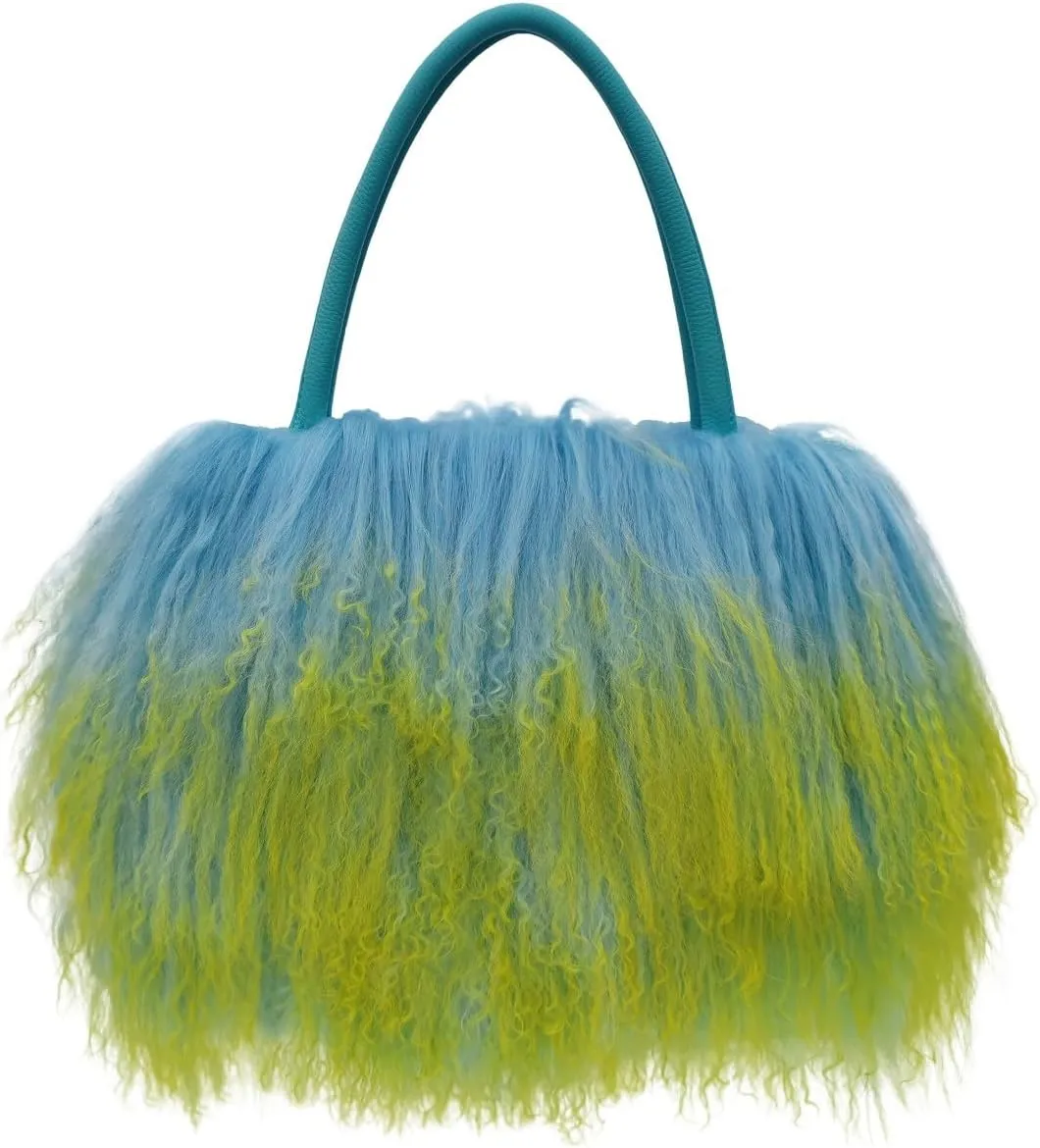 Mongolian Red Luxury Wool Fur Handbag