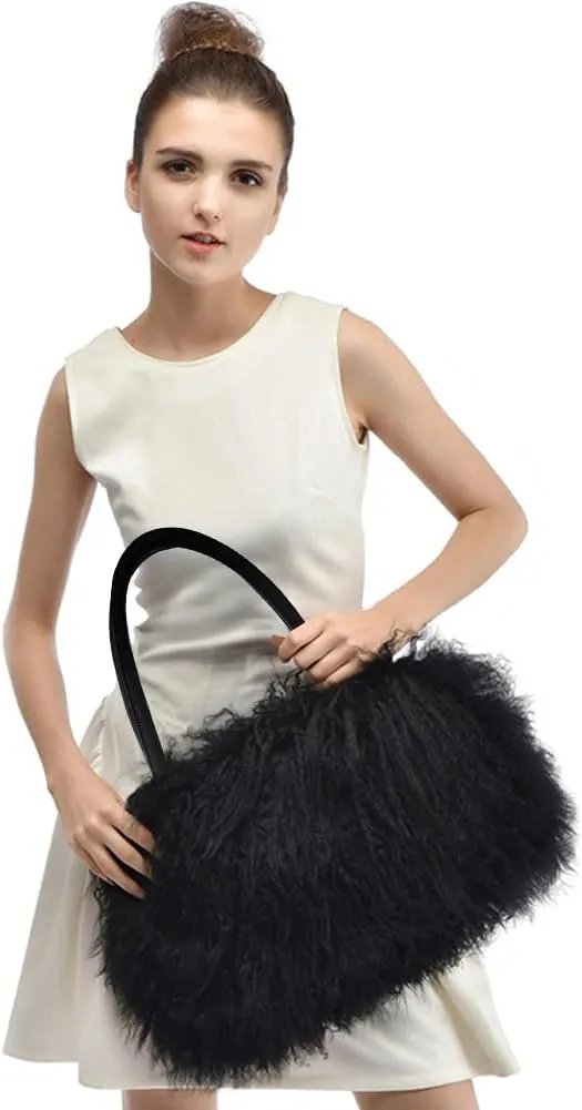 Mongolian Red Luxury Wool Fur Handbag