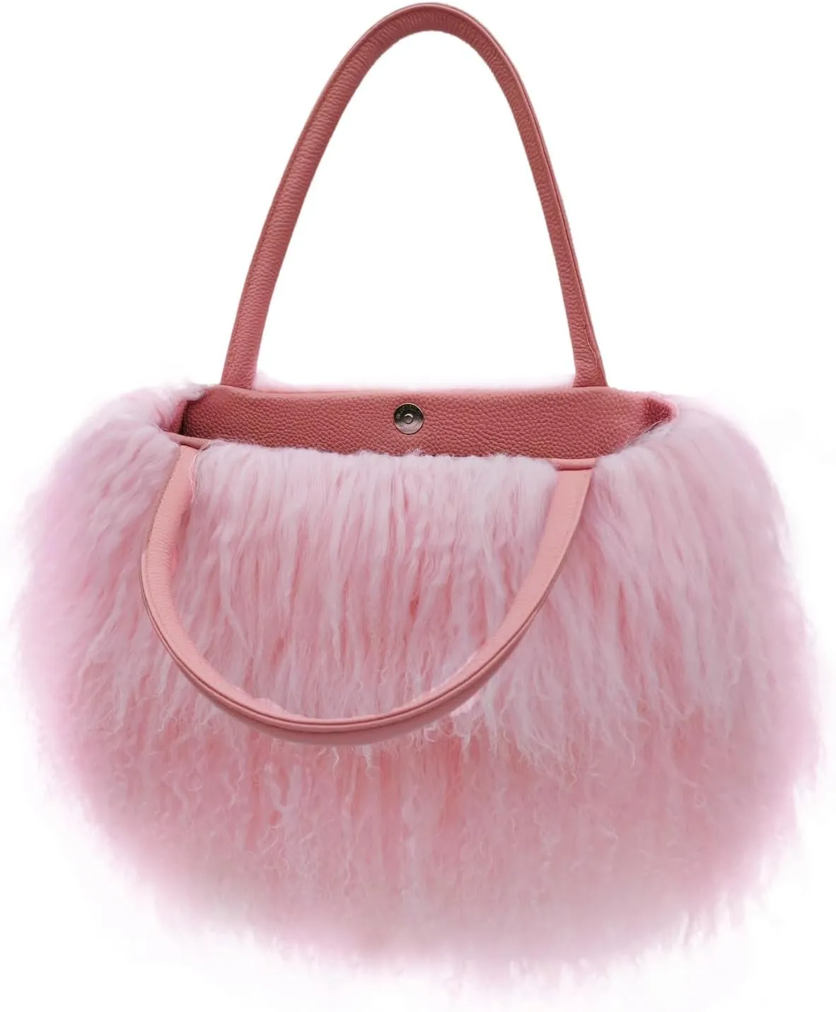 Mongolian Red Luxury Wool Fur Handbag
