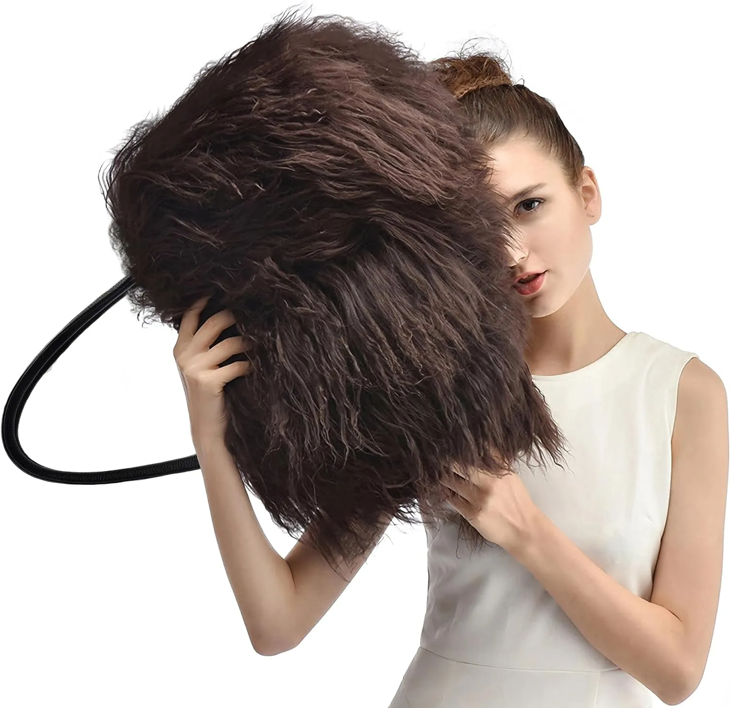 Mongolian Red Luxury Wool Fur Handbag