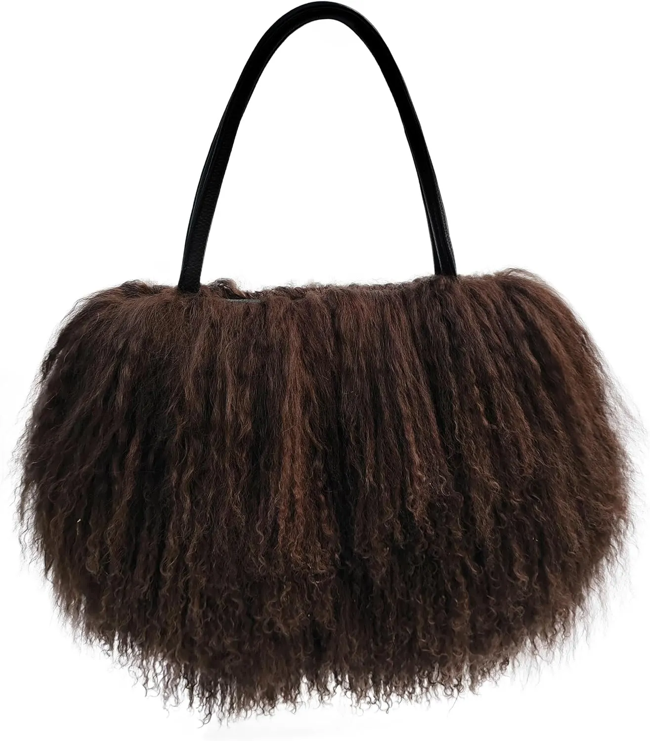 Mongolian Red Luxury Wool Fur Handbag