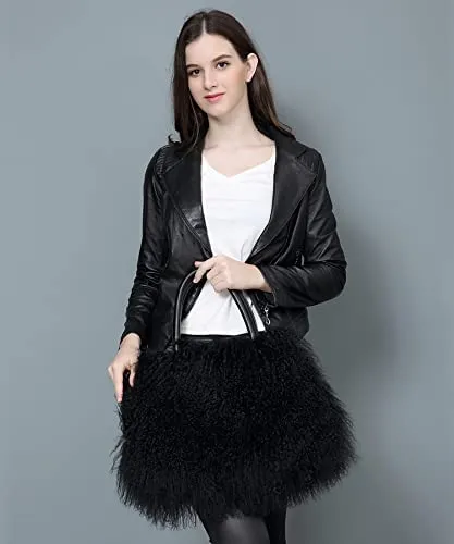 Mongolian Red Luxury Wool Fur Handbag