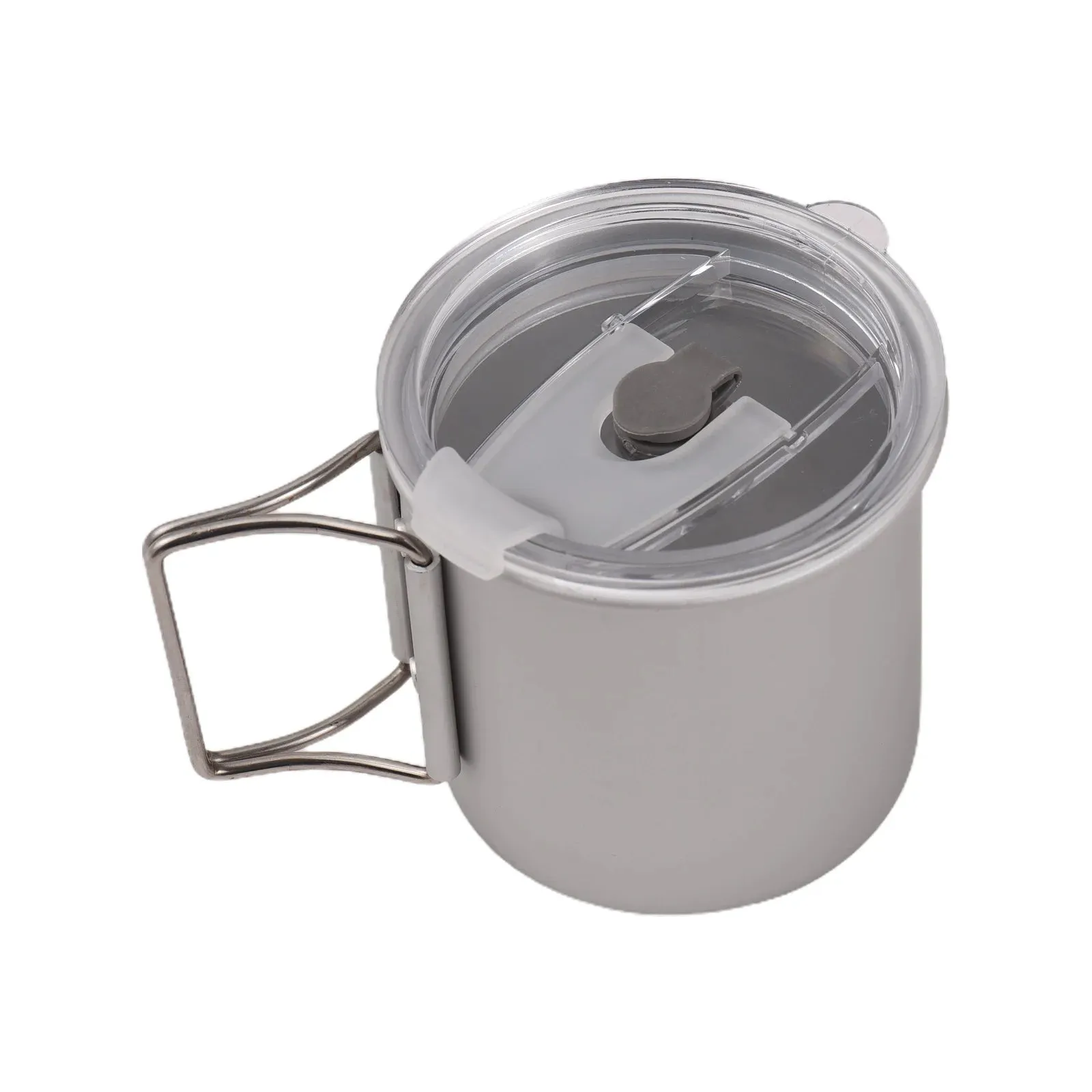 Outdoor 300ml/400ml/600ml Camping Mug Hard Anodized Aluminum Water Cup with Folding Handle and Lid for Outdoor Camping Hiking