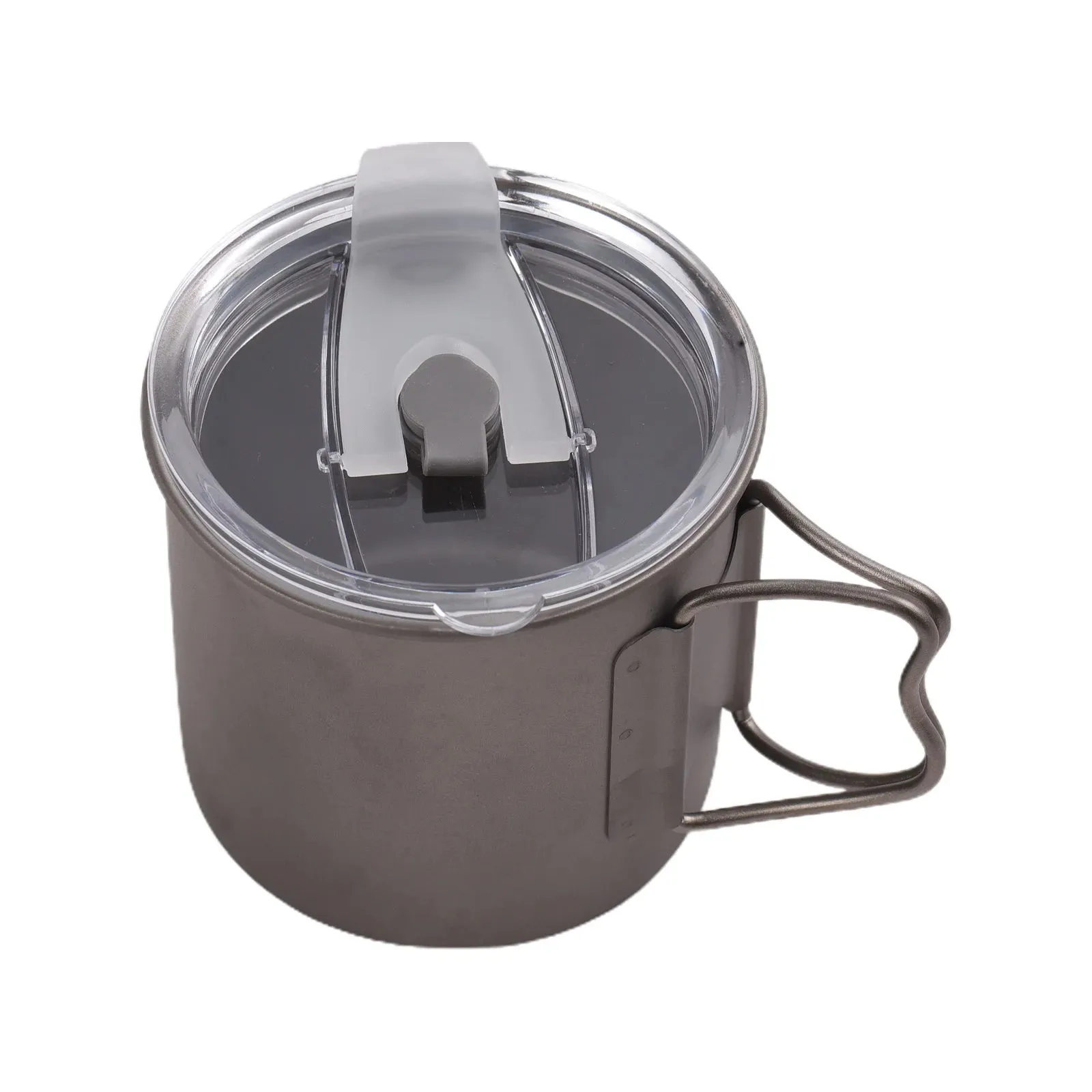 Outdoor 300ml/400ml/600ml Camping Mug Hard Anodized Aluminum Water Cup with Folding Handle and Lid for Outdoor Camping Hiking