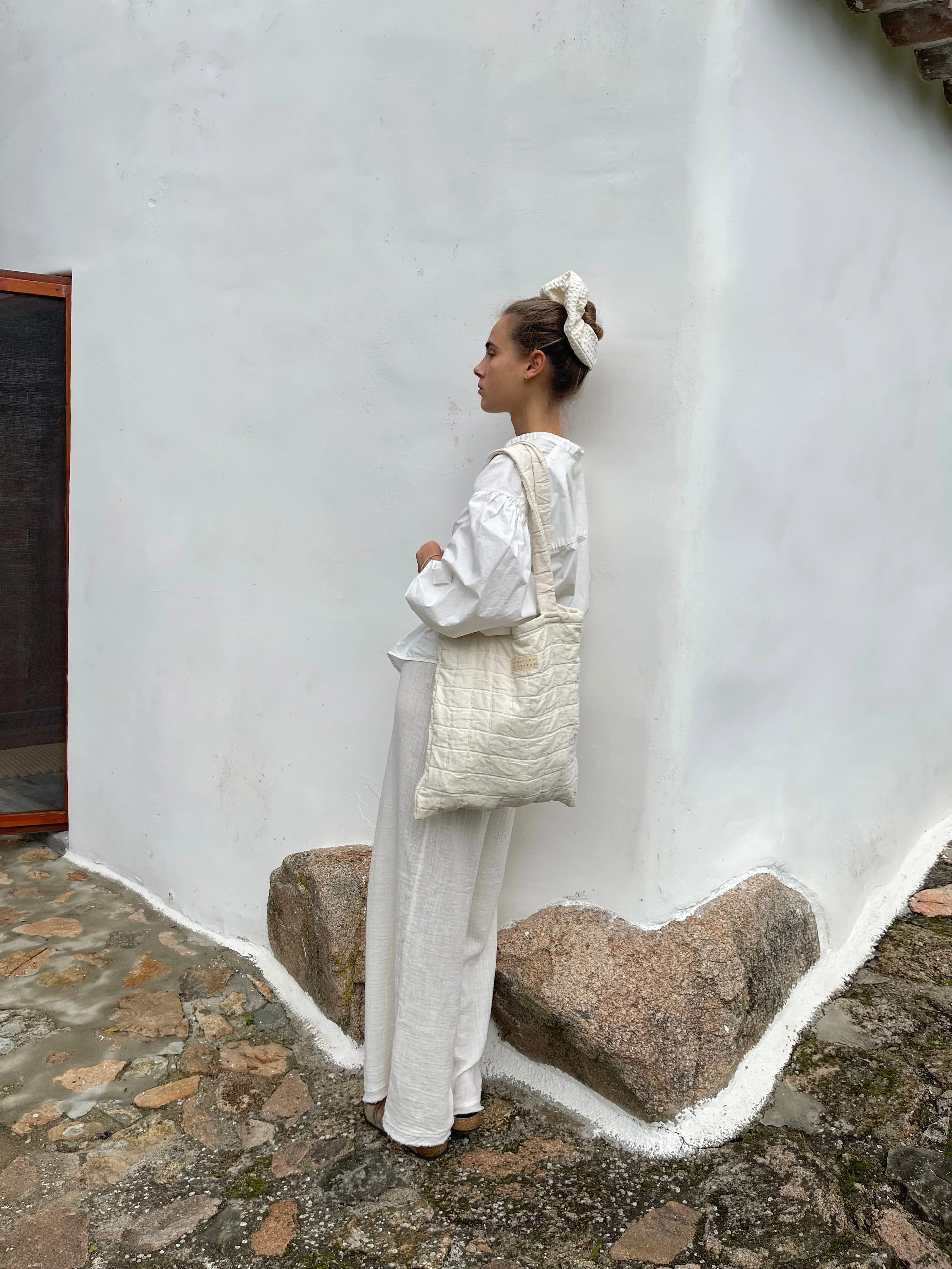 Saint Philomena Tote Bag — Natural Jacquard Cotton