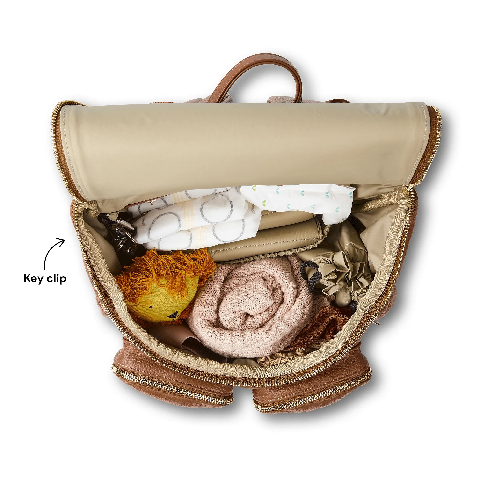 Signature Nappy Backpack - Terracotta Genuine Leather