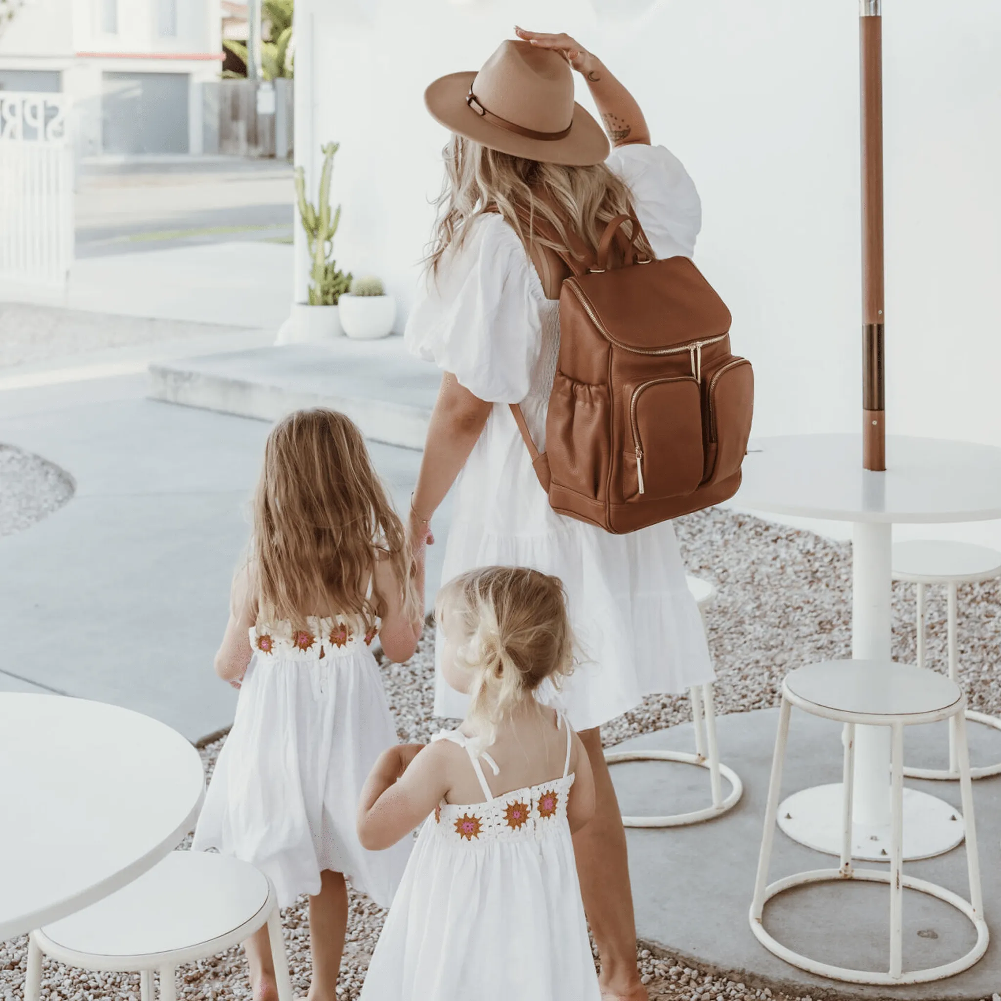 Signature Nappy Backpack - Terracotta Genuine Leather