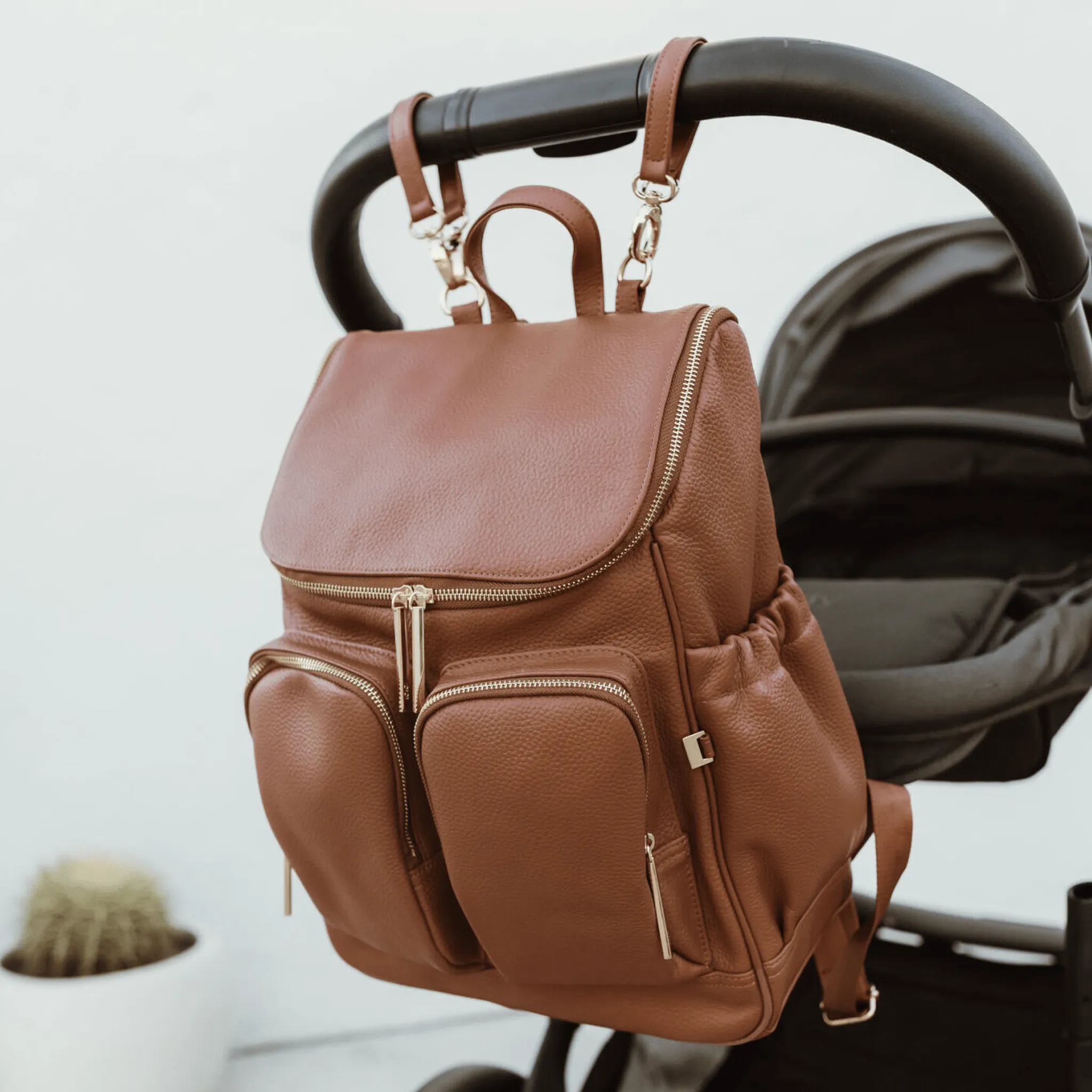 Signature Nappy Backpack - Terracotta Genuine Leather