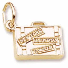 Suitcase Charm in Yellow Gold Plated