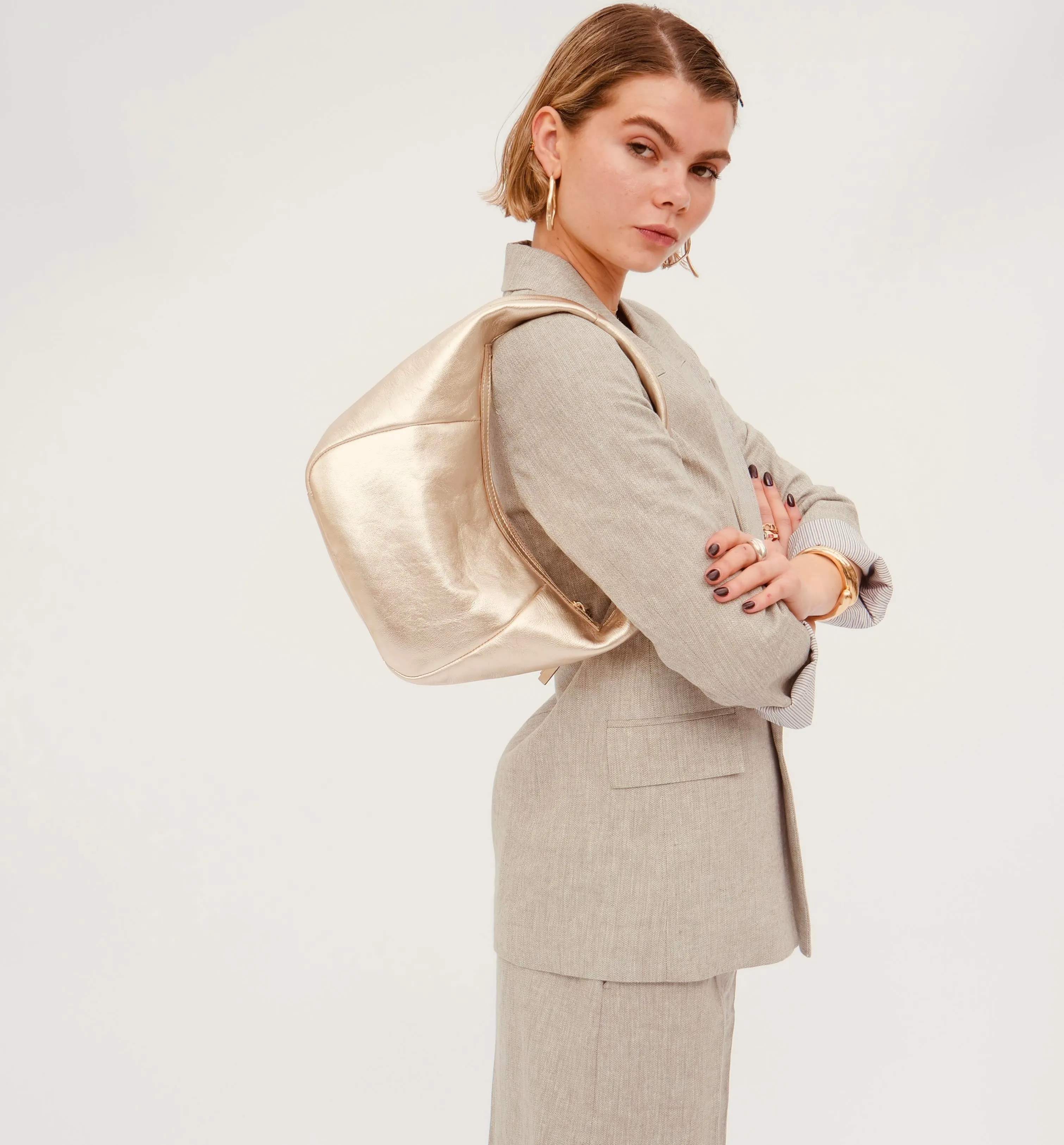 The Jasmine Gold Leather Bag