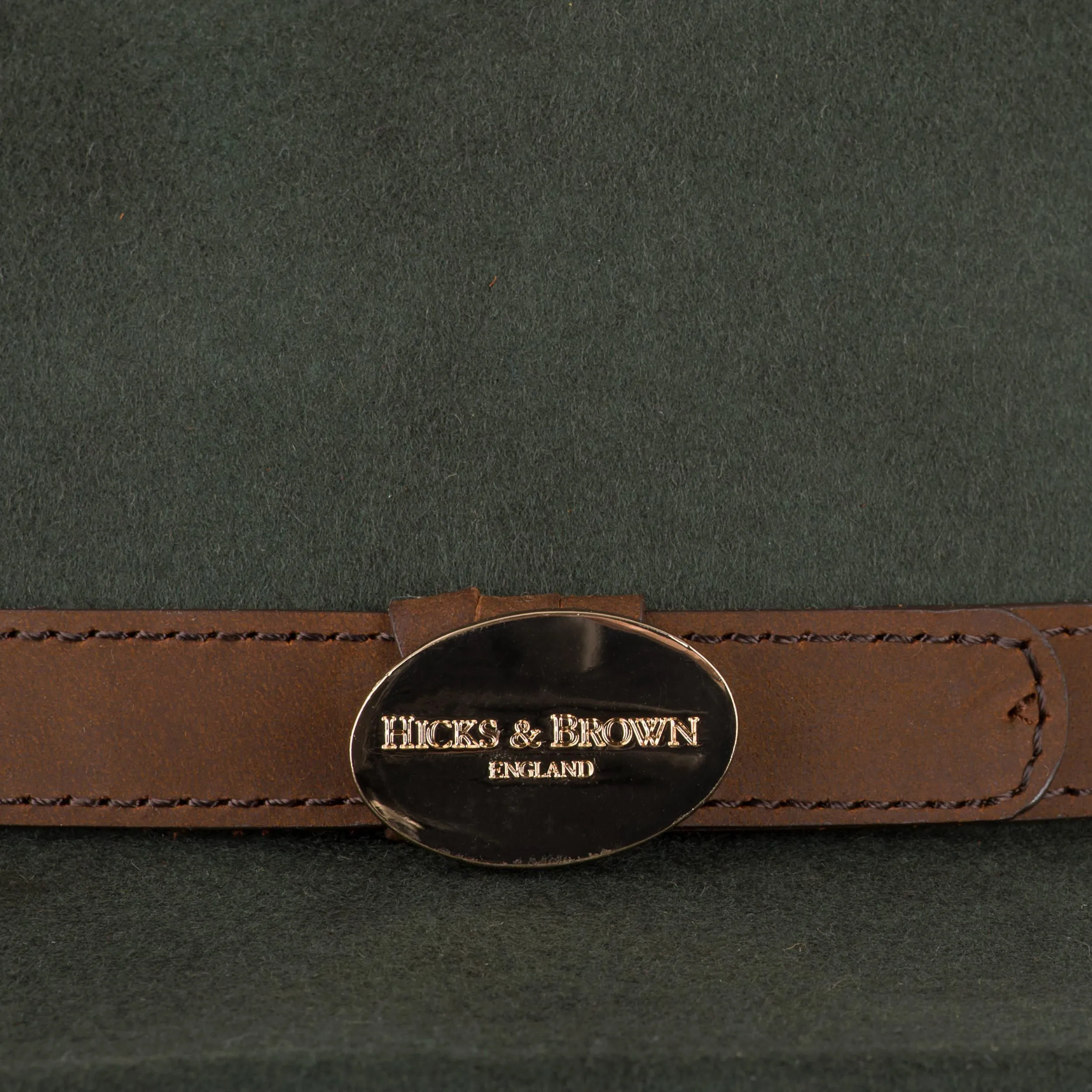 The Suffolk Fedora in Olive Green (No Feather)