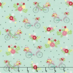 Vintage Adventure - Bicycle Aqua Yardage