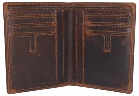 Vintage Leather Mens Slim Bifold Wallet RFID Blocking Credit Card Holder Wallets for Men