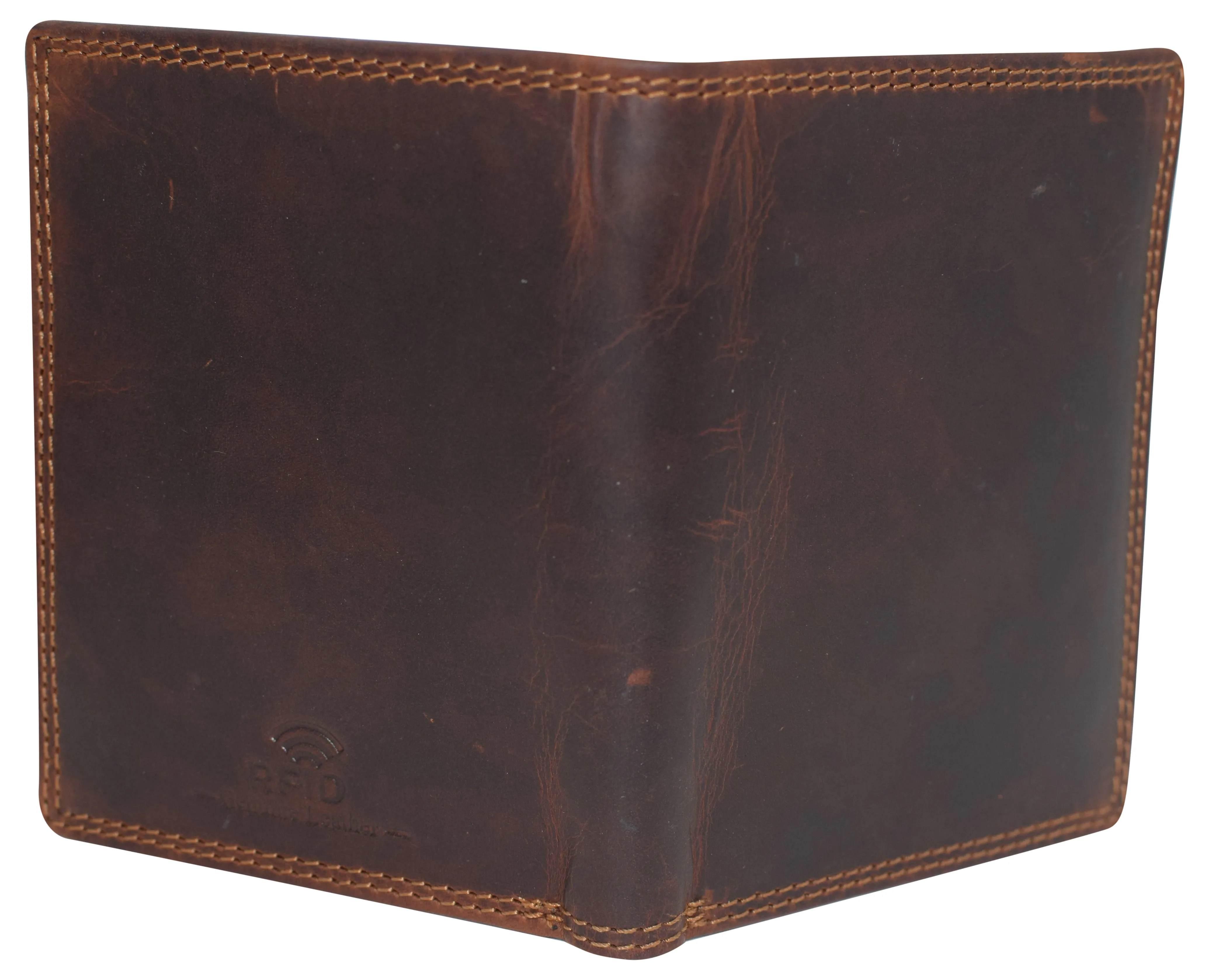 Vintage Leather Mens Slim Bifold Wallet RFID Blocking Credit Card Holder Wallets for Men