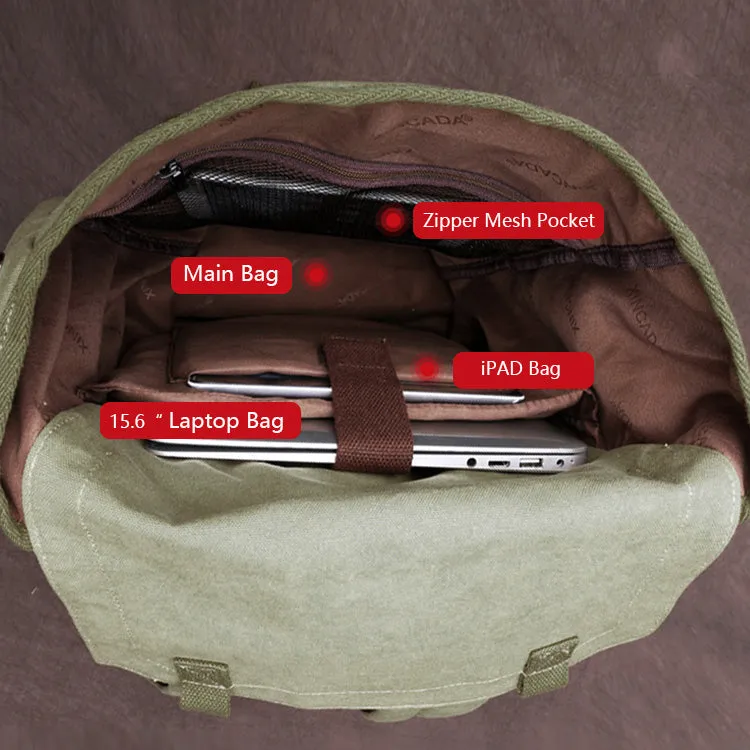 Womens Laptop Backpack Canvas Hiking Backpack For Women
