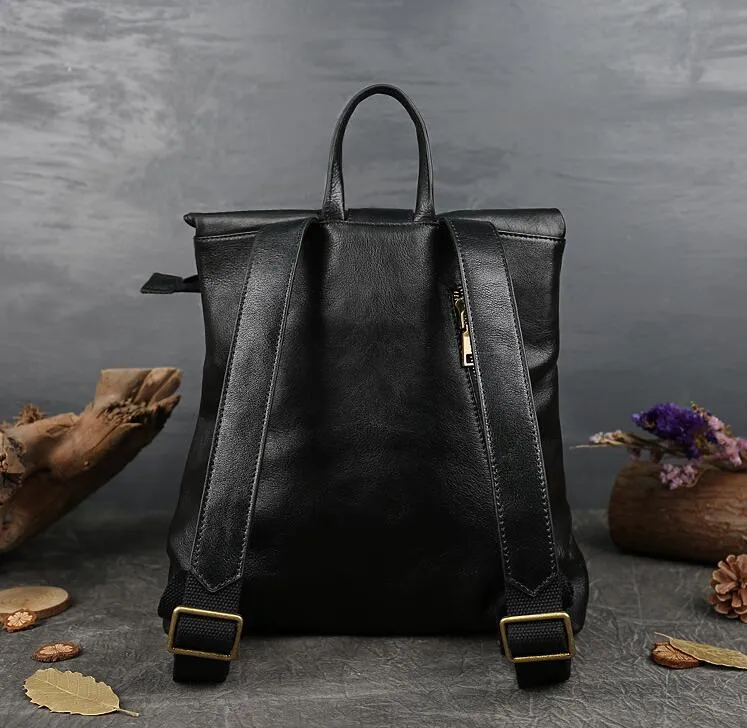 Women's Leather Laptop Backpack Purse Rucksack Bag For Women