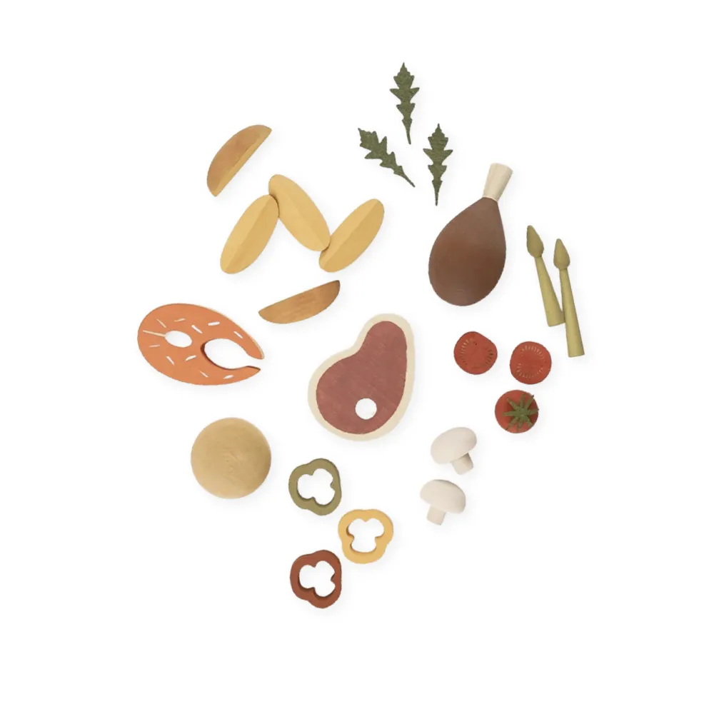 Wooden Dinner Play Food