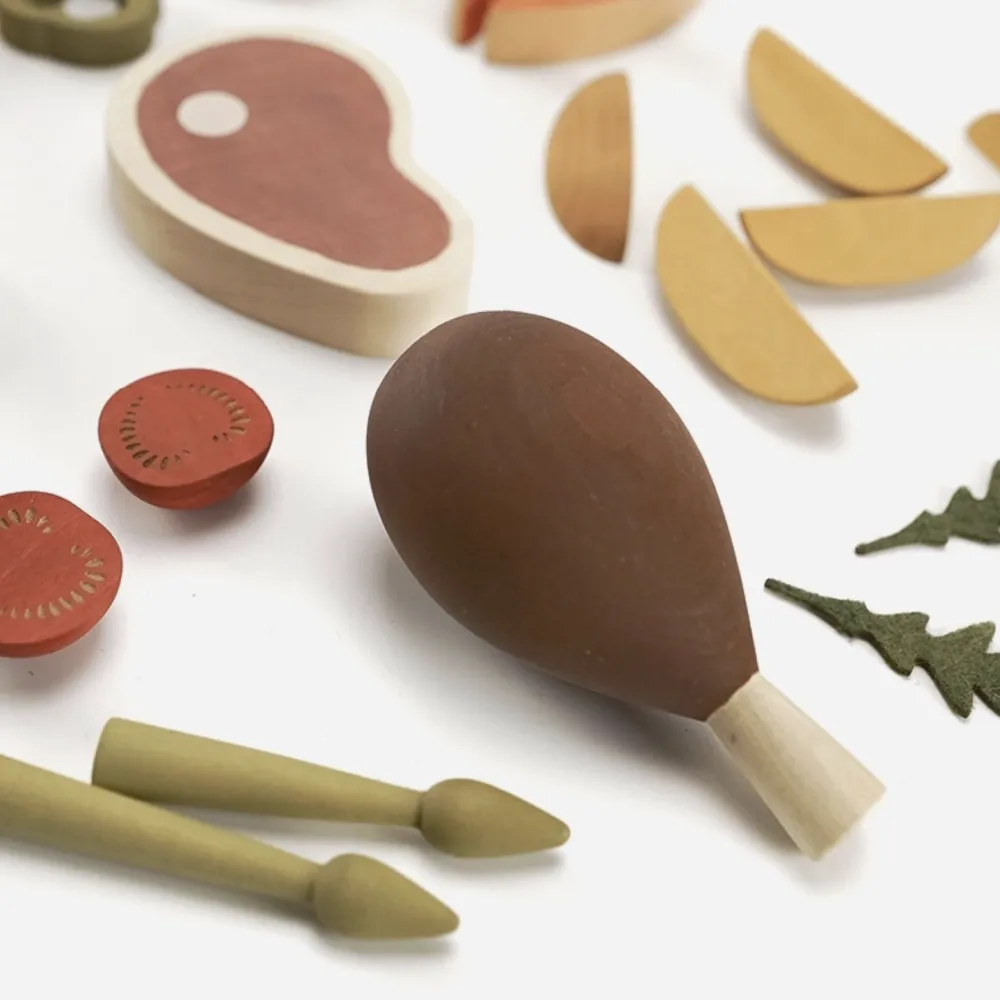 Wooden Dinner Play Food